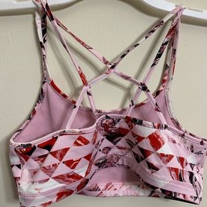 LIGHT PINK AND RED IDEOLOGY SPORTS BRA